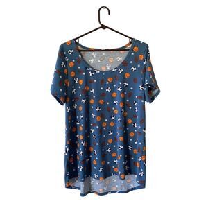 Lularoe Sports Themed Classic T Sz XL Basketball Soccer Football Balls